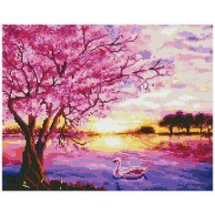 Алмазная мозаика "Цветущая сакура", 40x50 см, ВанГогВоМне