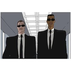 Картина по номерам на холсте люди в черном - 1406