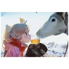 Картина по номерам на холсте Новый Год (Рождество, Дед Мороз, Снегурочка, Аниме) - 7279 Г 60x40