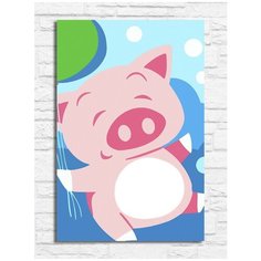 Картина по номерам на холсте Милая хрюшка (для начинающих, для детей, поросёнок) - 9141 В 20x30
