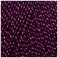 Пряжа "Мерцающая" 96% акрил высокообъемный, 4% метанит 430м/100гр (698-Т. фиолетовый) Пехорка