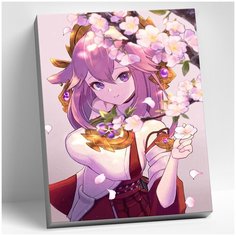 Картина по номерам 30х40 см Аниме Геншин Импакт Genshin Impact Аэ Мико (25 цветов) CHR0151 Molly