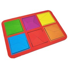 Квадраты Никитина 2 уровень, 6 квадратов / Кубики Никитина / Развивающие игрушки для малышей Лесная мастерская