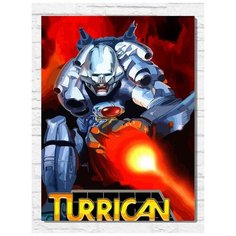 Картина по номерам на холсте игра Mega Turrican (Sega, Сега, 16 bit, 16 бит, ретро приставка) - 9960 В 30x40