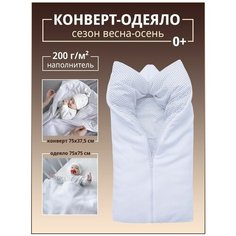 Конверт-одеяло на выписку для новорожденных, в коляску от 0-6 месяцев Хлопок-100%, демисезонный, плед двусторонний утепленный Baby Nice