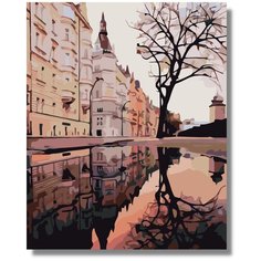Картина по номерам " City / Город и лужи " на холсте с подрамником 40х60