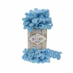 Пряжа ALIZE Puffy (Alize), гол. бирюза - 287, 100% микрополиэстер, 5 мотков, 100 г, 9.5 м.