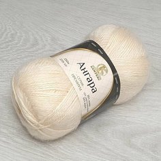 Пряжа камтекс Ангара (Камтекс), экрю - 080, 35% мохер, 15% шерсть кроссбред, 50% акрил, 5 мотков, 100 г, 250 м.