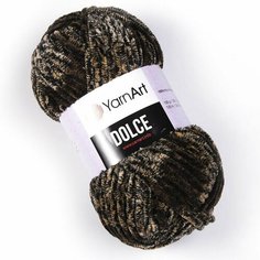 Пряжа YARNART Dolce (YarnArt), т. коричнево-бежевый принт - 807, 100% микрополиэстер, 5 мотков, 100 г, 120 м.
