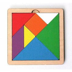 Игра головоломка деревянная Танграм (цветная, малая) Десятое королевство