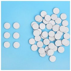 Липучка на клеевой основе «Круг», набор 55 шт, размер 1 шт: 1,5 × 1,5 см, цвет серый Noname