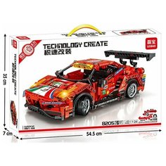 Конструктор Гоночный автомобиль с механизмом pull back, 697 деталей Dino Group