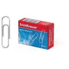 Скрепки канцелярские 28 мм, 100 шт, ErichKrause, без покрытия