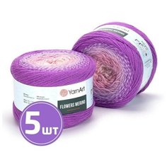 Пряжа для вязания крючком, спицами YarnArt Ярн Арт Ярнарт Flowers Merino средняя, шерсть/акрил, цвет 531 мультиколор 5 шт. по 225 г, 590 м