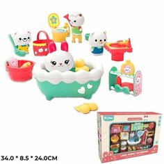 Игровой набор QL077-2 Ванная комната с питомцами в коробке КНР