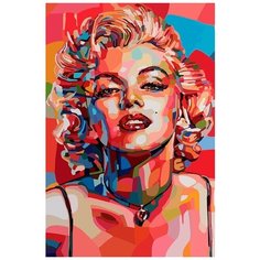 Картина по номерам на холсте Красочная Мэрилин (Известные Личности) - 7317 В 60x40