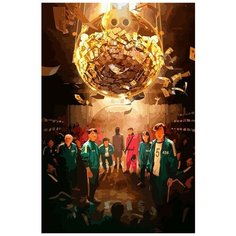 Картина по номерам на холсте Сериал Игра в кальмара - 7186 В 60x40