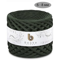 Пряжа трикотажная Бейка стиль 100 м, 300 г, ширина 6-8 мм, цвет 3142 хаки