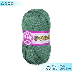 Пряжа Madame Tricote "Dora" №132 Бледно зеленый, 100% акрил, 100гр. 240м. 5шт.