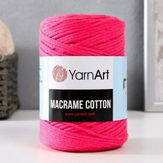 Пряжа "Macrame Cotton" 20% полиэстер, 80% хлопок 225м/250гр (803 розов. флюр) Yarn Art