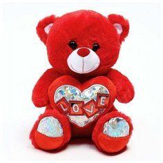 Мягкая игрушка "Медведь с сердцем", 25 см, цвета микс Milo Toys
