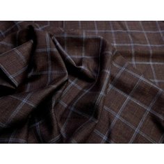 Ткань костюмная коричневая шерсть в клетку Лоро пиана
