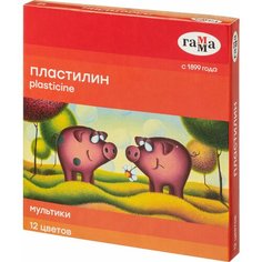Пластилин Гамма Мультики 12цв 240г со стеком Gamma