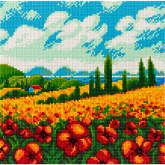 Кристальная (алмазная) мозаика "фрея" ALVR-320 "Маковое поле" 25 х 25 см Freya