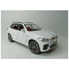Коллекционная машинка игрушка металлическая BMW X5 масштаб 1:24 для мальчиков масштабная модель 1:24 белый Alexplay