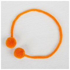 Декоративный элемент на веревочке 2 шарика, d= 1,5 см, набор 6 шт, цвет оранжевый./В упаковке шт: 1 NO Name