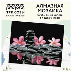 Алмазная мозаика ТРИ совы "Спокойствие", 40х50 см, холст на деревянном подрамнике, 23 цвета (АМП4050_47609)