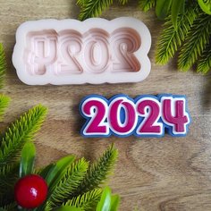 Силиконовая форма для мыла VJ Molds Топпер 2024. Молд для творчества, рукоделия, мыловарения. Фигурка 3Д.