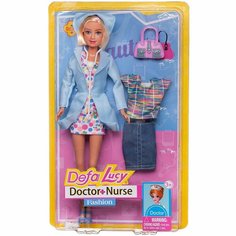 Игровой набор Кукла Defa Lucy Доктор в голубом халате с дополнительным комплектом одежды и игровыми предметами 29 см