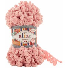 Пряжа фантазийная Alize Puffy Fine светло-розовый (340), 5 шт