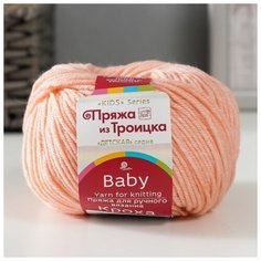 Пряжа "Кроха" 20% шерсть, 80% акрил 135м/50гр (265 Розовый Персик) Троицкая камвольная фабрика