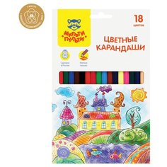 Карандаши цветные 18 цветов Мульти-Пульти "Невероятные приключения" (L=177мм, D=7мм, 6гр) картон, европодвес (CP_41049), 16 уп.