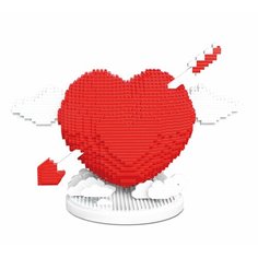 Конструктор 3D из миниблоков копилка DAIA Любовь Сердце со стрелой Красное 1768 элементов - DI668-15-01