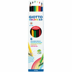 Карандаши цветные Giotto "Colors" 06цв, заточен, картон, европодвес Fila