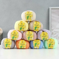 Пряжа Карамелька ассорти 100% акрил набор 10 шт. 175м/50гр (Ассорти №1-400) Нет бренда