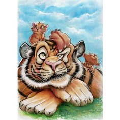 Картина по номерам Тигр и мышки 40х50 см АртТойс