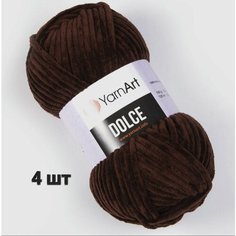 Пряжа YarnArt Dolce Темно-коричневый (775) 4 мотка 100 г/120 м (100% микрополиэстер) ярнарт дольче