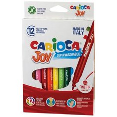 Фломастеры CARIOCA (Италия) "Joy" 12 цветов суперсмываемые вентилируемый колпачок картонная коробка, 6 шт