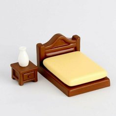 Миниатюра кукольная Спальное место, набор кровать и тумба Made in China