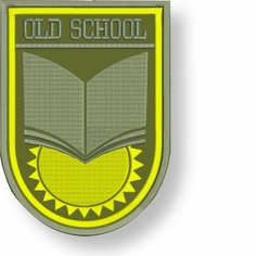 Шеврон OLD SCHOOL на липучке, нашивка на одежду 6,5*9 см, цвет #06. Патч с вышивкой Shevronpogon, Россия