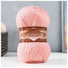Пряжа "Angora Gold Simli" 75% акрил, 20% шерсть, 5% металлик 500м/100гр (161 пудра) Alize