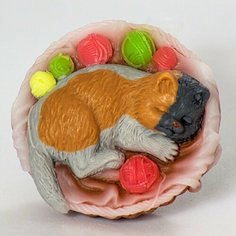 Силиконовая форма для мыла Котенок в корзинке 3D, для свечей, гипса 1шт Нет бренда