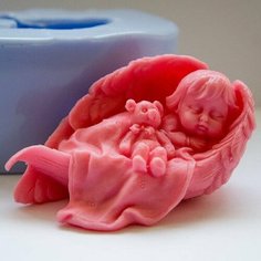 Силиконовая форма для мыла Малыш в крыльях №2 3D, для свечей гипса 1шт 7,5 * 5 * 4,5 см Нет бренда