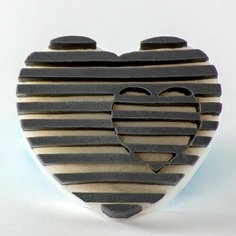 Силиконовая форма для мыла Сердце №3 2D, для свечей, гипса 1шт 7 * 6,5 * 2,5 см Нет бренда