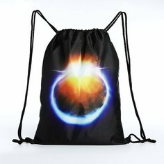 Мешок для обуви Земля с мерцанием, 32*0,5*40 см, отд на шнурке, черный Мастер