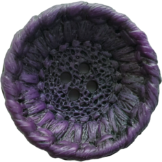 Пуговица Union Knopf, "Плетеная корзина", цвет черничный, пластик, 44 мм.